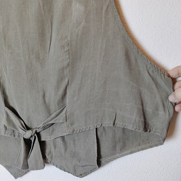 Vtg B.G.B. Taupe Double Breasted Vest Waistcoat 16 Minimalist Eclectic Grandpa - Picture 6 of 11